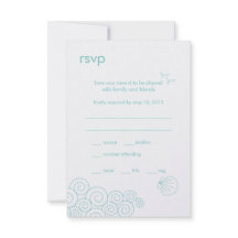RSVP-Karte mit drehenden Wellen - Robin's Ei Blue