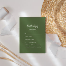 RSVP-Karte mit einfacher Minimalistisch-|Dark Sage RSVP Karte