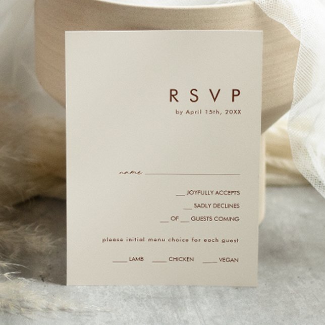 RSVP-Karte mit einfacher Wüste, natürlichem Weißes RSVP Karte (Von Creator hochgeladen)