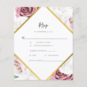 RSVP-Karte mit geometrischer Struktur für Rosa Ros