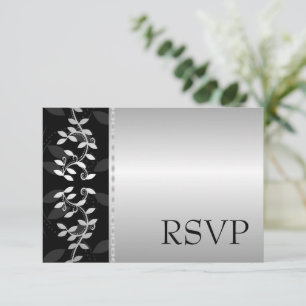 RSVP-Karte mit silberfarbenem Rand RSVP Karte