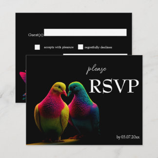 🌈 RSVP-Karte mit Songwunsch Doves of Promise RSVP Karte