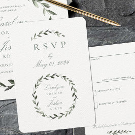 RSVP-Karte "Olive Wreath Wedding No Meal" RSVP Karte