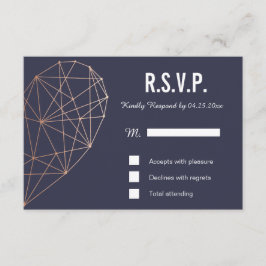 RSVP Karte | Reaktion | Geometrische Rose Hochzeit