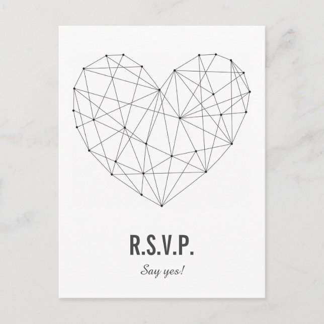 RSVP Karte | Reaktion | Hochzeit | Geometrisches H (Vorderseite)