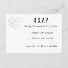 RSVP Karte | Reaktion | Hochzeitsgoldene geometris