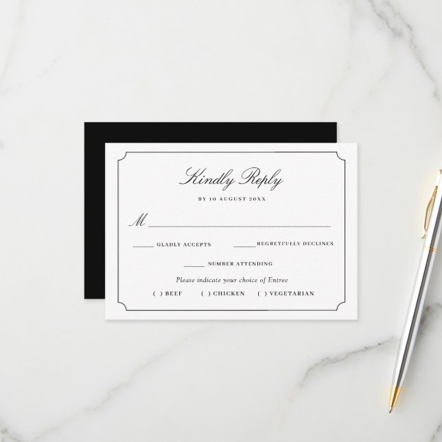 RSVP-Karte RSVP Karte (Vorderseite/Rückseite Beispiel)