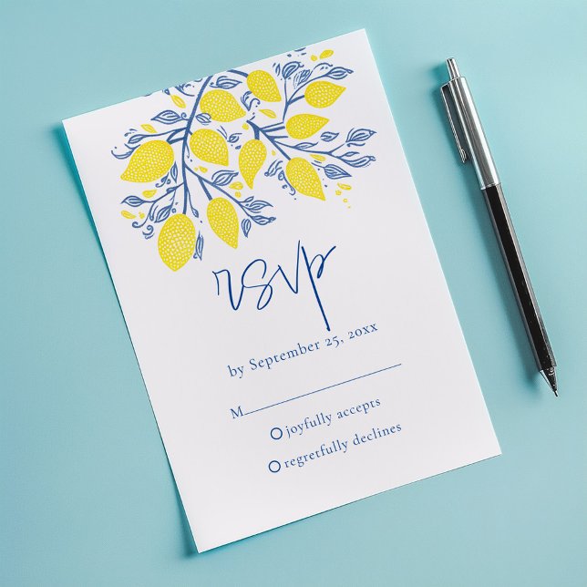 RSVP-Karte RSVP Karte (Mediterranean garden Lemon Vines RSVP Response Card.)