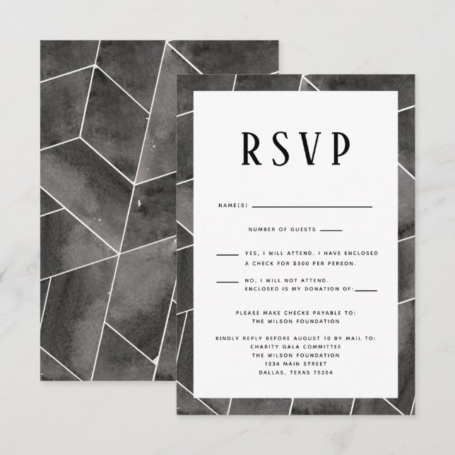 RSVP-Karte RSVP Karte (Vorne/Hinten)