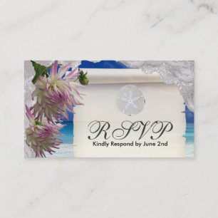 RSVP-Karte Sand Dollar & Spitze Begleitkarte