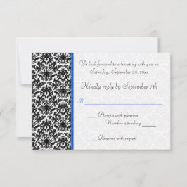 RSVP-Karte schwarz, weiß, blau RSVP Karte