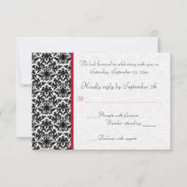 RSVP-Karte schwarz, weiß, rot RSVP Karte