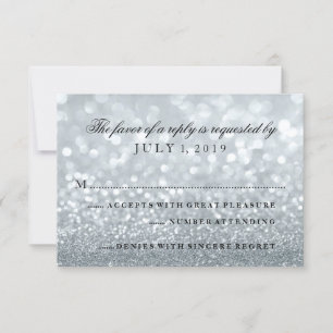 RSVP-Karte - Silver Glit Fab RSVP Karte