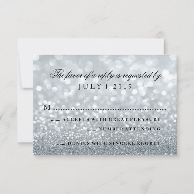 RSVP-Karte - Silver Glit Fab RSVP Karte (Vorderseite)