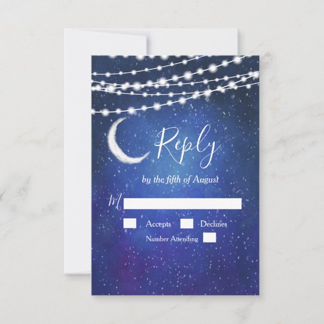 RSVP-Karte unter den Sternen RSVP Karte (Vorderseite)