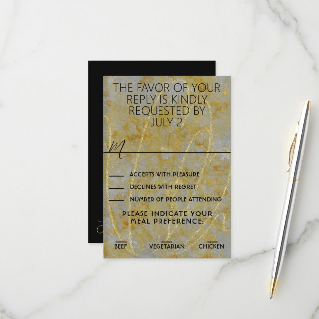 RSVP-Karte zum Hochzeitssilber RSVP Karte (Vorderseite/Rückseite Beispiel)