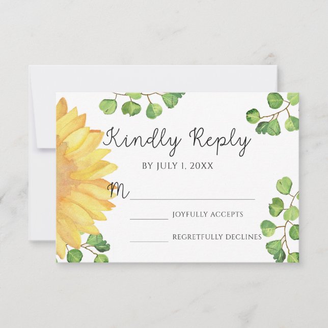RSVP-Karte zur Hochzeit von Wasserfarben RSVP Karte (Vorderseite)