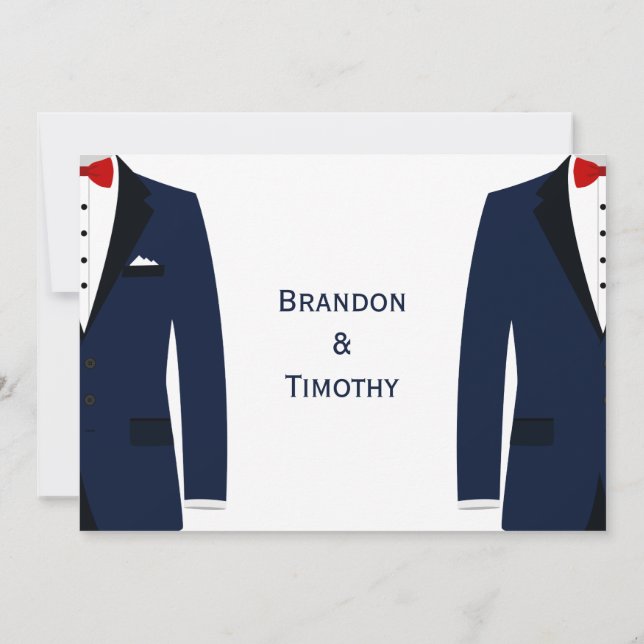 RSVP-Karten-12x18 für Schwarz-Weiß-Gay-Hochzeit Einladung (Rückseite)