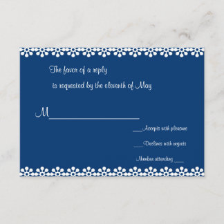 RSVP-Karten der blauen und weißen Blume RSVP Karte