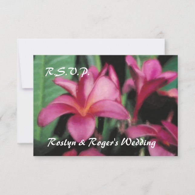 RSVP-Karten der hawaiianischen Tropischen Plumeria RSVP Karte (Vorderseite)