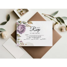 RSVP-Karten der Lila Rose des Designers