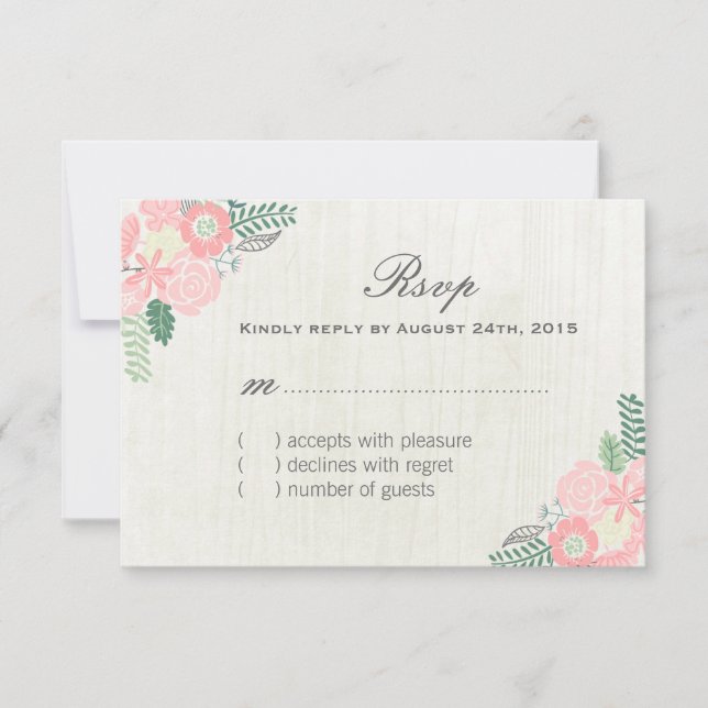 RSVP-Karten der niedlichen Whimsistischen Blume RSVP Karte (Vorderseite)