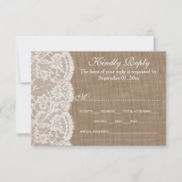 RSVP-Karten der Sammlung Burlap & Lace Wedding RSVP Karte