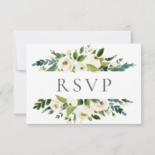 RSVP-Karten der weißen Blume mit Song-Anfrage RSVP Karte