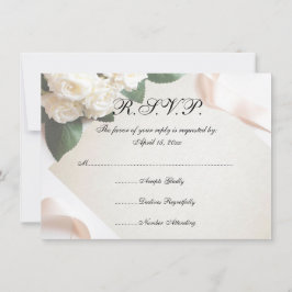 RSVP-Karten der White Wedding Blume Einladung