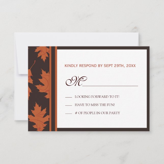 RSVP-Karten fallen RSVP Karte (Vorderseite)