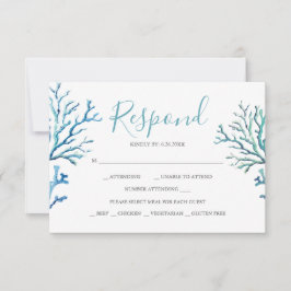 RSVP-Karten für Blaukorallen RSVP Karte