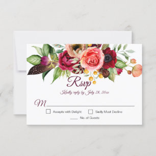 RSVP-Karten für Bohemische florale Romance