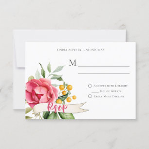 RSVP-Karten für Bohemische florale Romance RSVP Karte