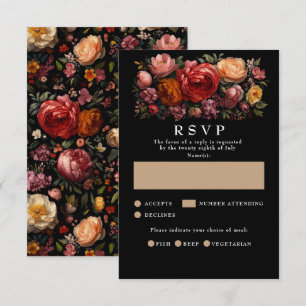 RSVP-Karten für Botanische Schwarze Moralblume RSVP Karte