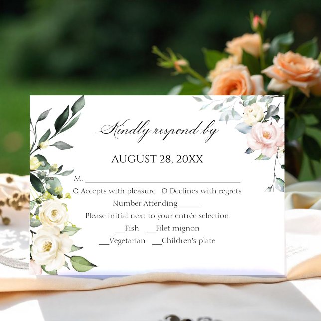 RSVP-Karten für Burgund-Floral-Herbstböcke RSVP Karte (Von Creator hochgeladen)