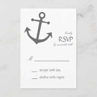 RSVP-Karten für das Ankerschiff (dunkelgrau) RSVP Karte