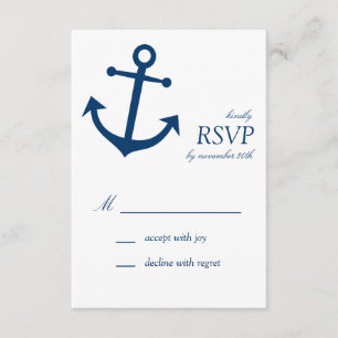 RSVP-Karten für das Ankerschiff von Schiffen (Navy RSVP Karte