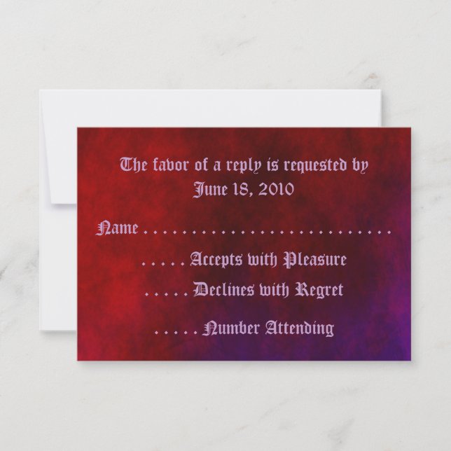 RSVP-Karten für das gotische Herz RSVP Karte (Vorderseite)