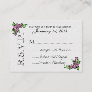 RSVP-Karten für die Aquarellfarben-Rose (pk 100) Begleitkarte