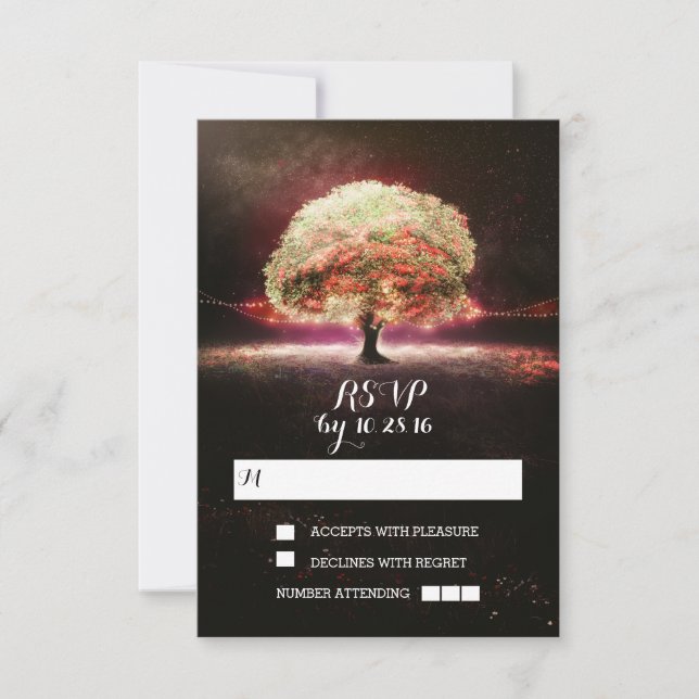 RSVP-Karten für die Baumhochzeit RSVP Karte (Vorderseite)