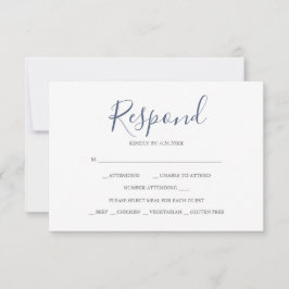 RSVP-Karten für die blaue Antwort der Küste