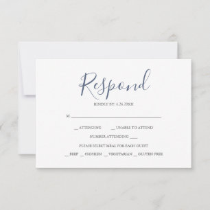 RSVP-Karten für die blaue Antwort der Küste
