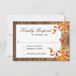 RSVP-Karten für die Hochzeit im Herbst Herbst-Flor RSVP Karte