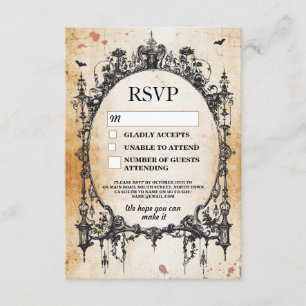 RSVP-Karten für die Hochzeit rustikaler Halloween- Einladung