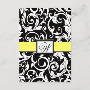 RSVP-Karten für die Hochzeit von Monogramm, Gelb u RSVP Karte