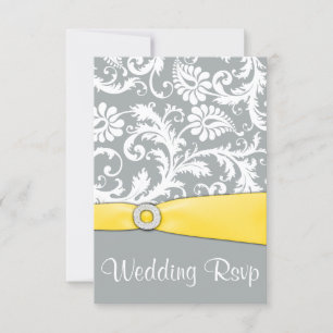 RSVP-Karten für die Hochzeit von weißem Gelb und g RSVP Karte