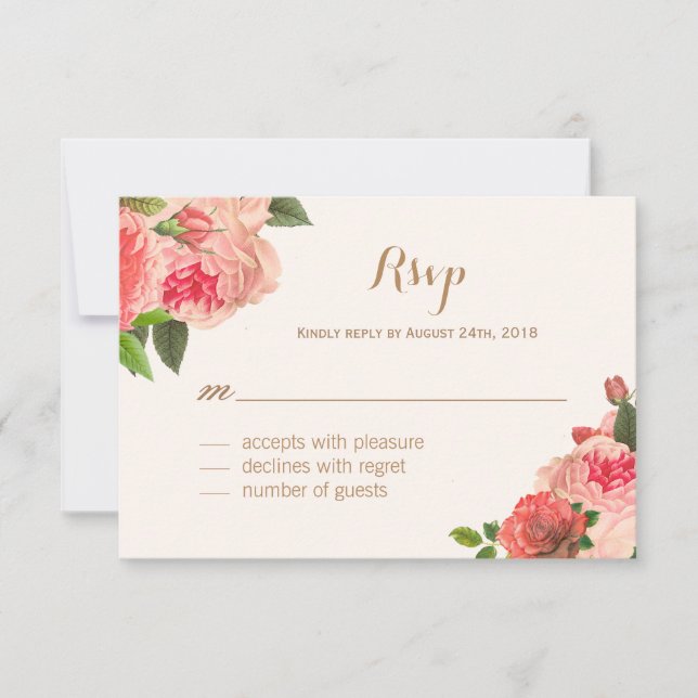RSVP-Karten für die Korallenpfeife und den Glitzer RSVP Karte (Vorderseite)