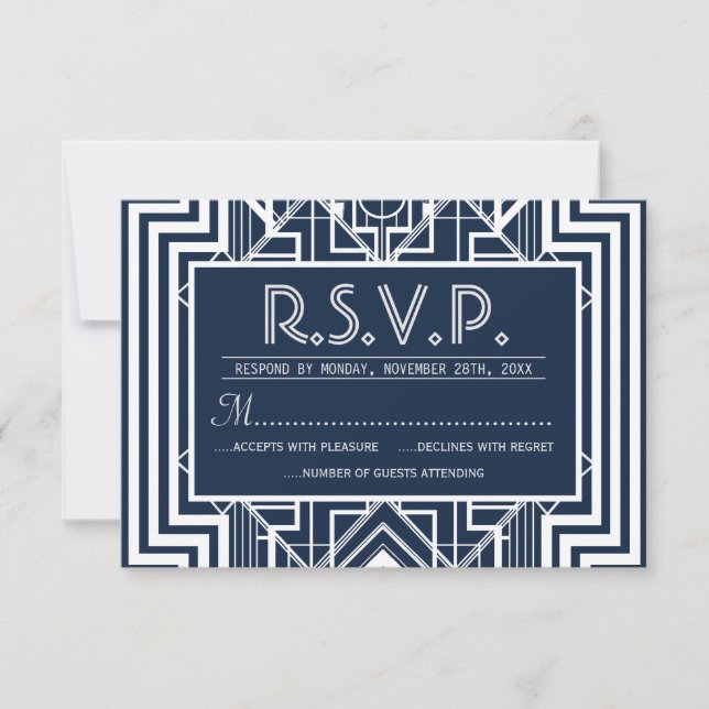 RSVP-Karten für die Marine RSVP Karte (Vorderseite)