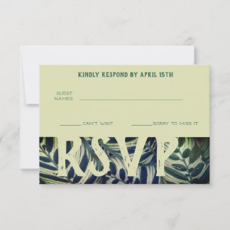 RSVP-Karten für die Pflanze Peacock RSVP Karte