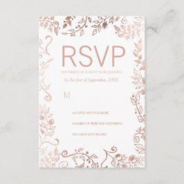 RSVP-Karten für die Rose Gold Floral RSVP Karte